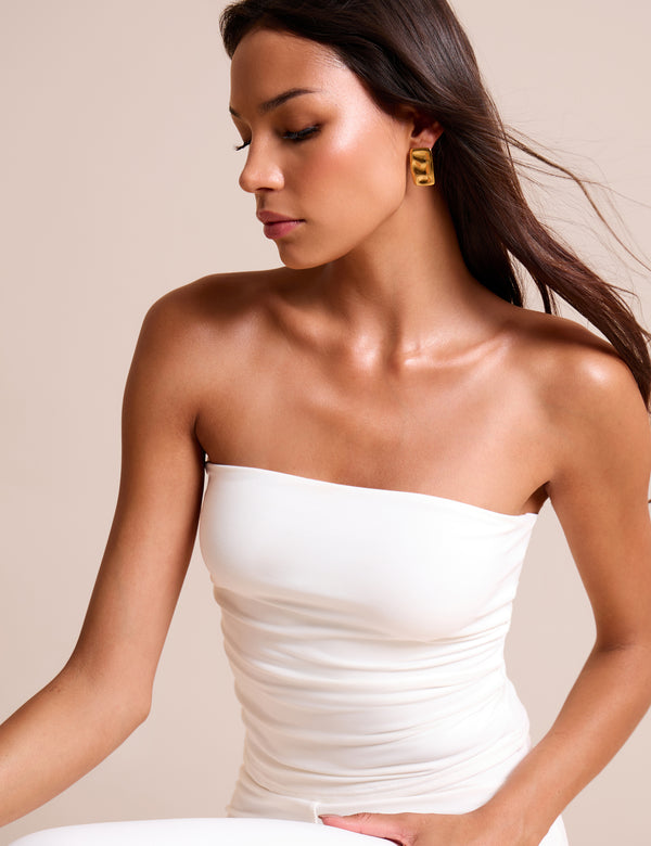 Bandeau Luxe Slinky Top White