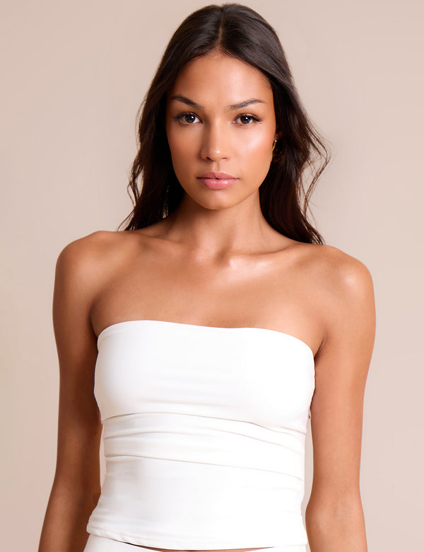 Bandeau Luxe Slinky Top White