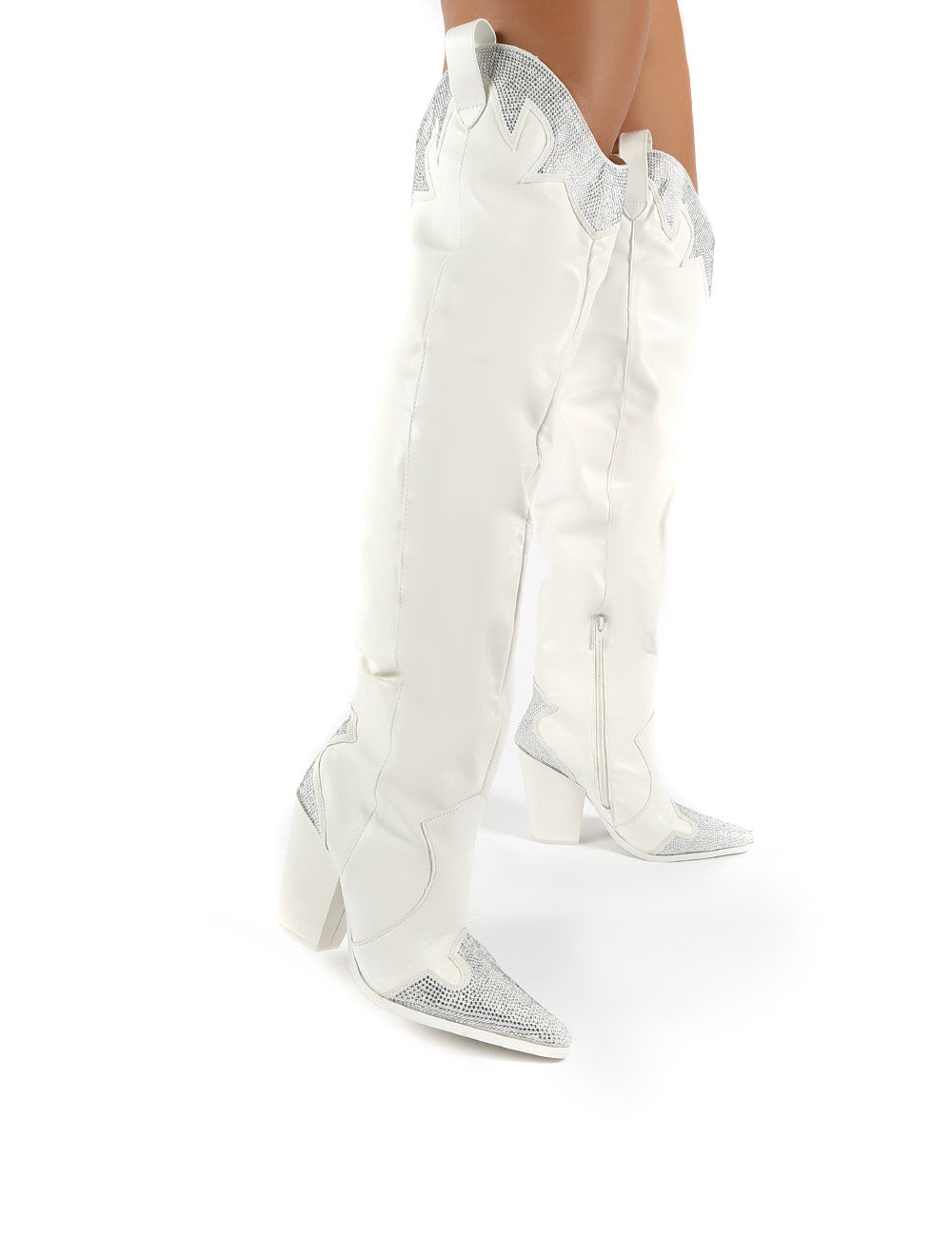 Public desire white boots top