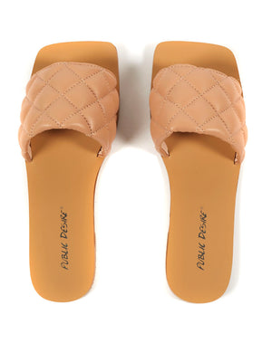 Cloud Nude Wide Fit Quilted Slider Sandal