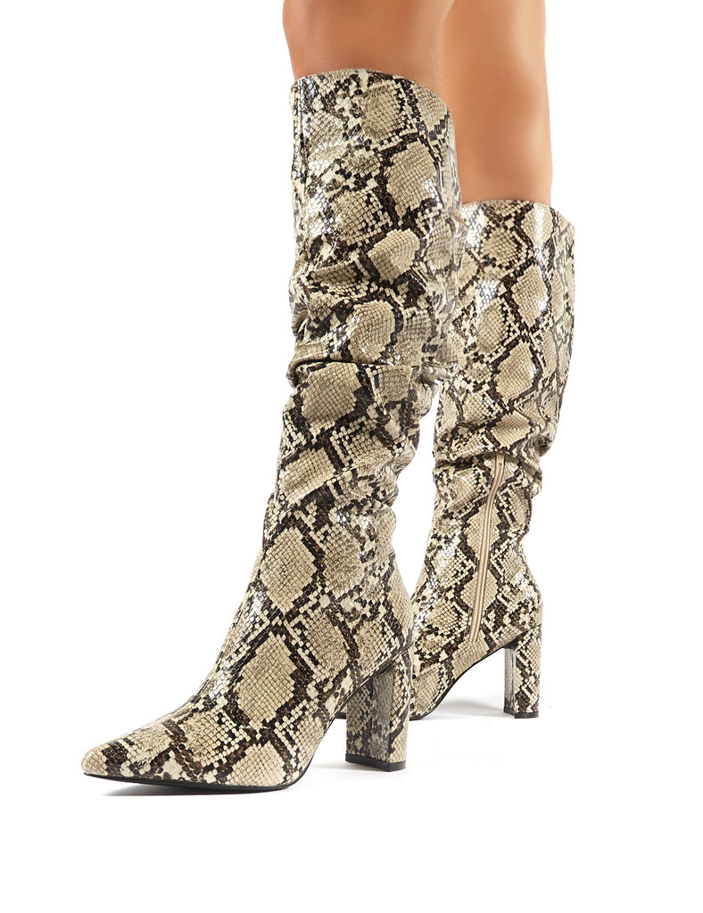 Public desire top snake print boots