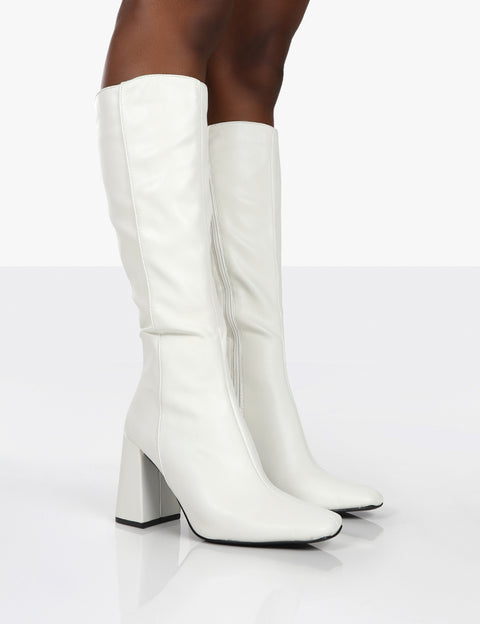 White Knee High Boots