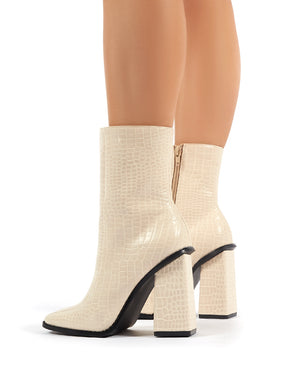 Square toe block heel ankle boots sale