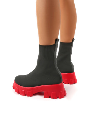 Black and red sock clearance boots