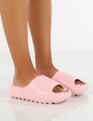 North Pink Rubber Ribbed Sole Sliders