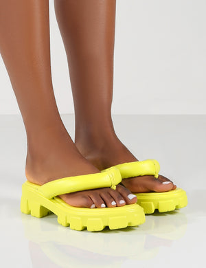 State Yellow Chunky Sole Thong Strap Sandals