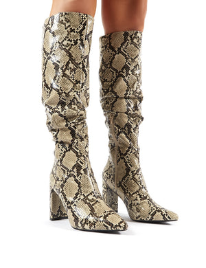 Snakeskin cheap boots high