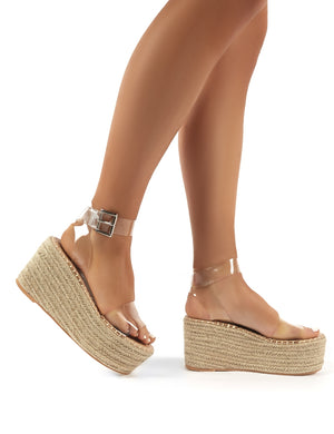 Saffy Perspex Espadrille Flatform Sandals Public Desire