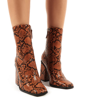 Snakeskin square sales toe boots
