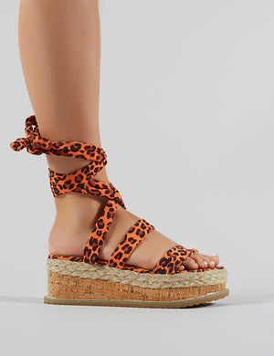 Leopard lace hotsell up sandals