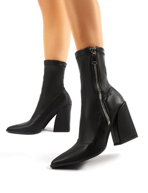 Renzo sock fit ankle boots in black new arrivals