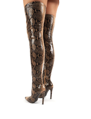 Tan top snakeskin heels