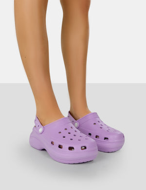 Vista Purple Rubber Platform Clog Sandals
