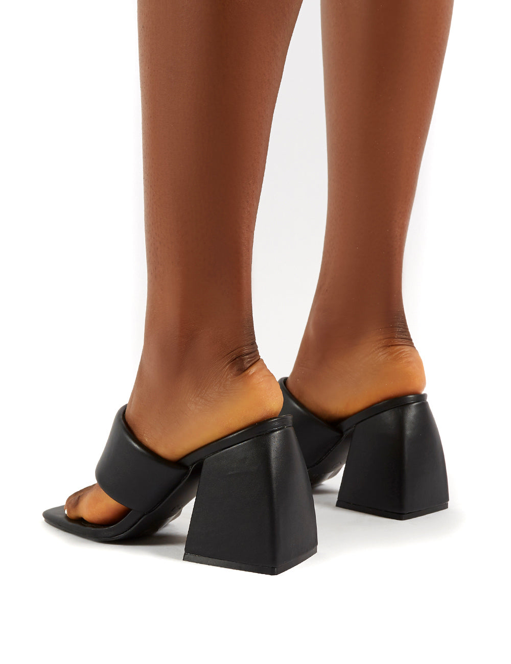 Caden Black Toe Post Block Heel Sandal Heeled Mules Public Desire