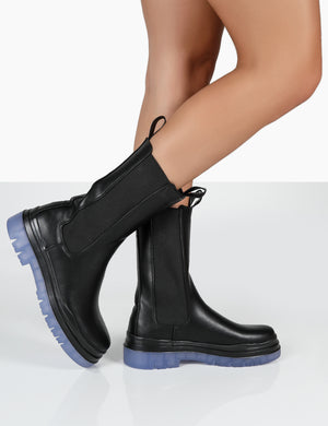 Winter Wide Fit Black Ankle Chelsea Boots Public Desire