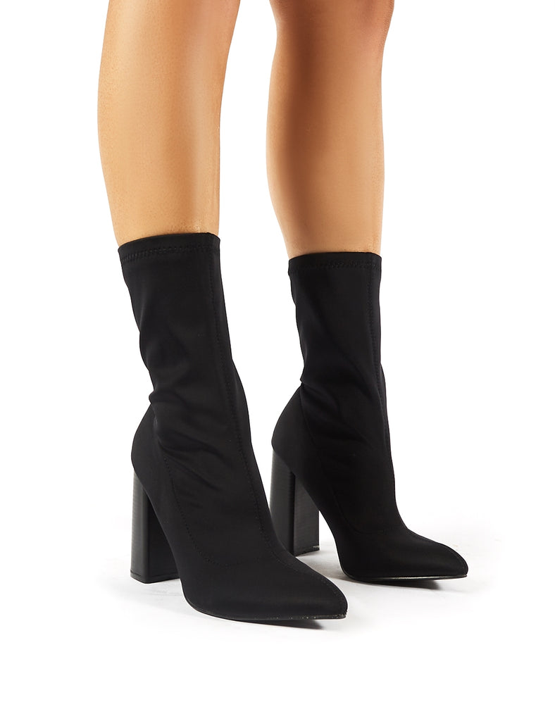 Public desire libby black high heeled sock boots outlet