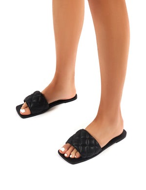 Cloud Black Wide Fit Slider Sandals