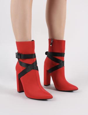 Drift Sports Luxe Ankle Boots in Red