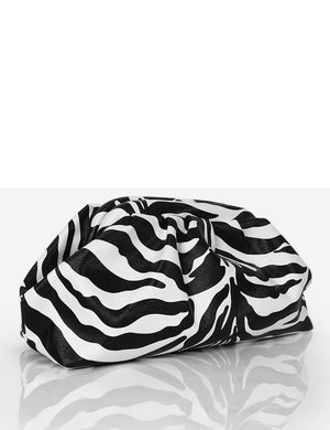 Kammi Zebra PU Evening Clutch Bag