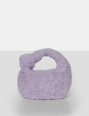 The Lyra Lilac Fluffy Mini Handbag