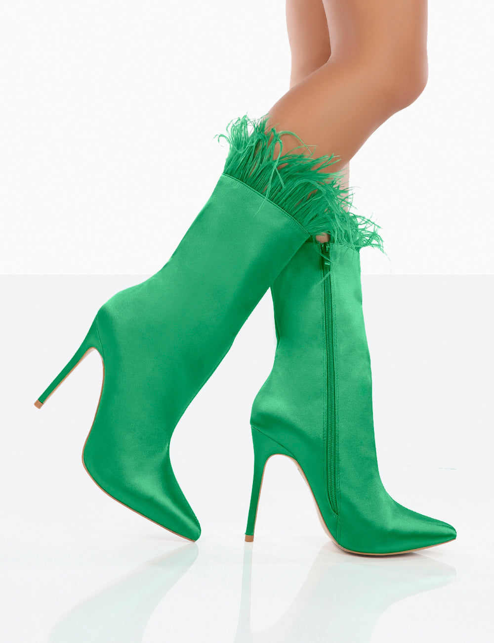 WILD PAIR Womens Green Stretch Darcie Pointed Toe Stiletto Slip On Slingback M レディース