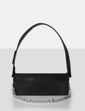 The Koa Black Long Chain Detail Shoulder Bag