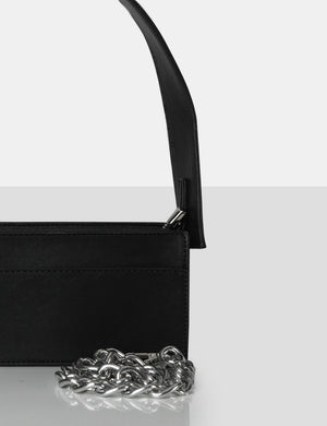 The Koa Black Long Chain Detail Shoulder Bag