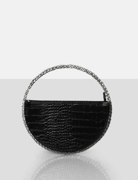 Black circle clutch bag hotsell