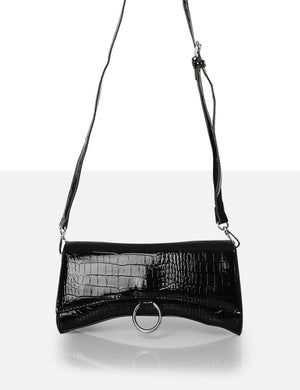 The Kemi Black Arched Crossbody Mini Handbag