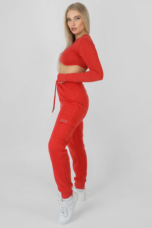 Long Sleeve Underbust Top Red