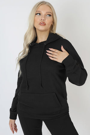 Oversized Hoodie With Front Pocket Black