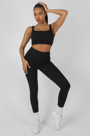 Repeat Print Bralet Black