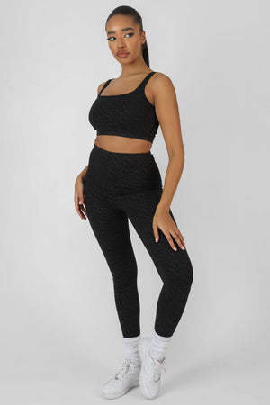 Repeat Print Bralet Black