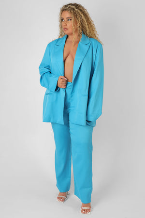 Curve Oversized Blazer Blue