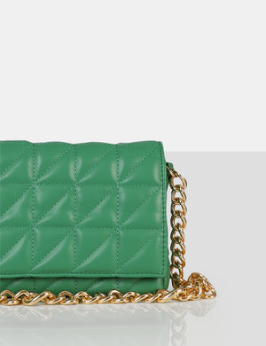 The Kahlo Green Gold Chain Shoulder Mini Bag