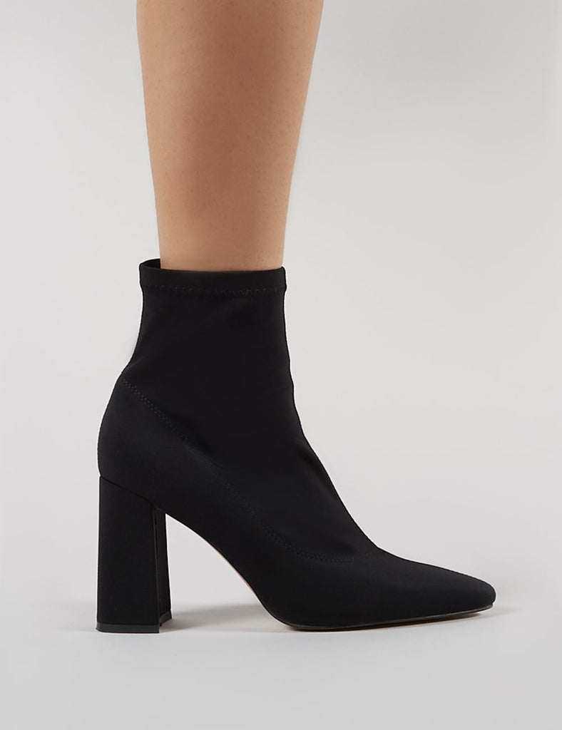 Midi Sock Fit Boots in Black | Public Desire