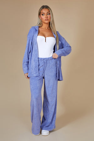 Oversized Towelling Shirt Purple