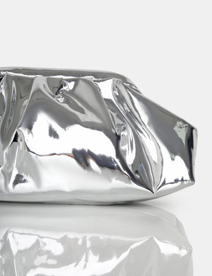 The Project Silver Iridescent Metallic Clutch Bag