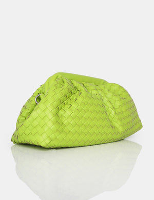 The Project Lime Woven Pu Bag Clutch Bags
