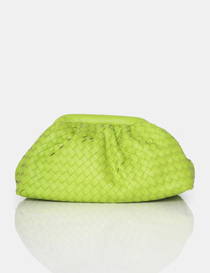 Lime Green Satin Evening Bag