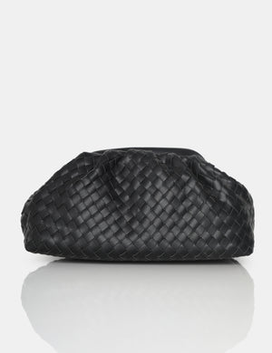 Project Black Weave Clutch Bag