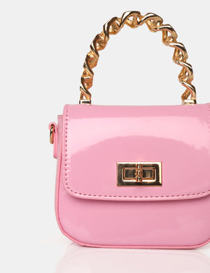 The Bridgerton Baby Pink Patenet Mini Bag
