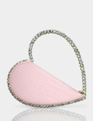 The Zee Baby Pink Diamante Love Heart Grab Bag