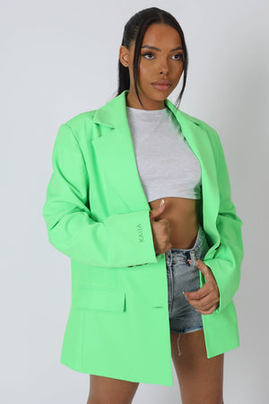 Oversized Masculine Blazer Jacket Green