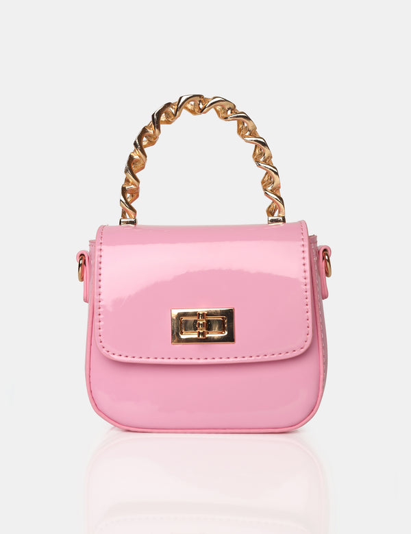 The Bridgerton Baby Pink Patenet Mini Bag