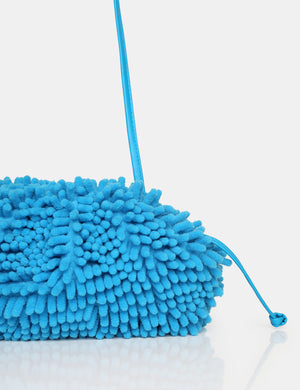 The Ausha Blue Chenille Clutch Bag