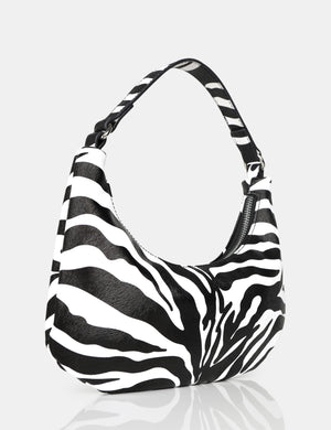 The Shiloh Zebra Monochrome PU Shoulder Bag