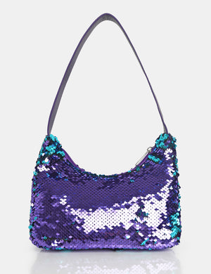 The Zane Purple Sequin Shoulder Bag