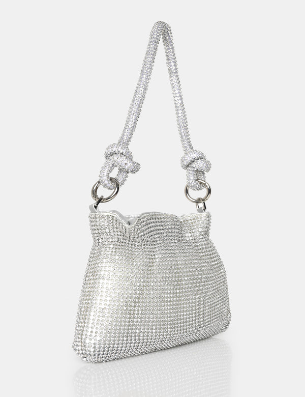 The Lake Silver Diamante Mini Bag