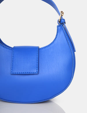 The Irie Cobalt Blue PU Circular Buckle Strap Grab Bag